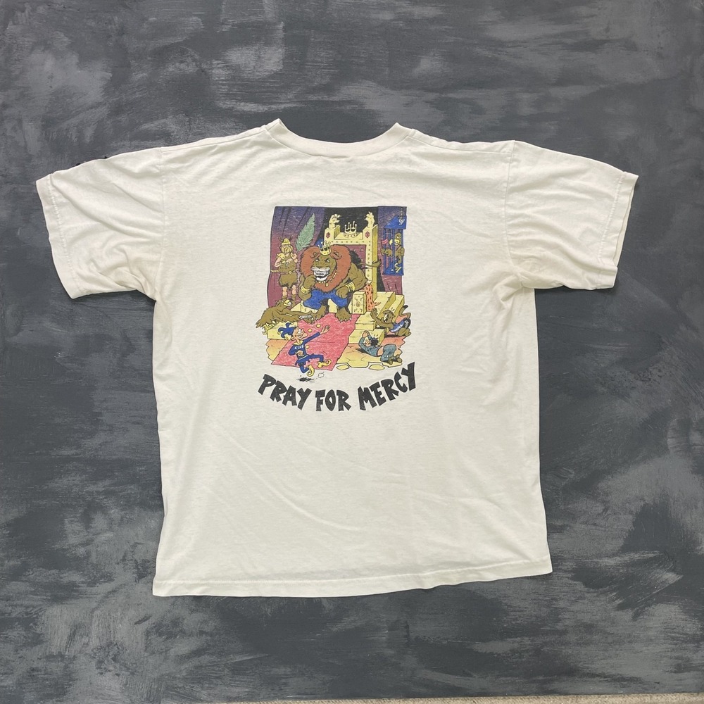 vintage pray for mercy lion king shirt‎ mens XL White 1990s single stitch